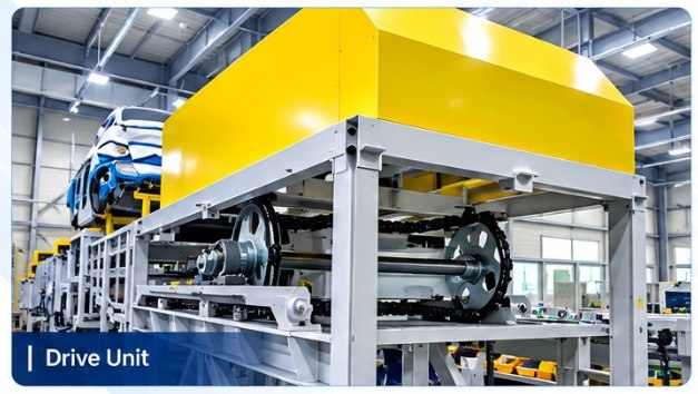 Slat conveyor drive unit