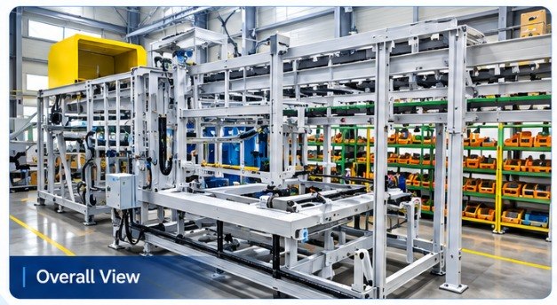 Slat conveyor overall view