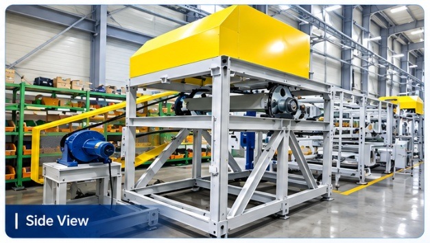 Slat conveyor side view