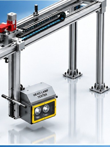 Head lamp aimer tester