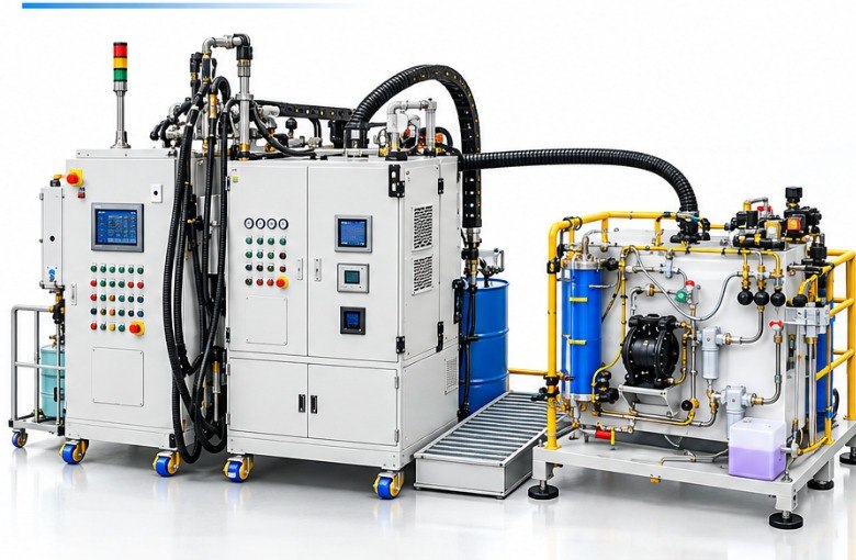 Combined brake and coolant filling machine