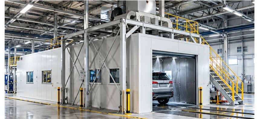 Shower tester water leak inspection booth